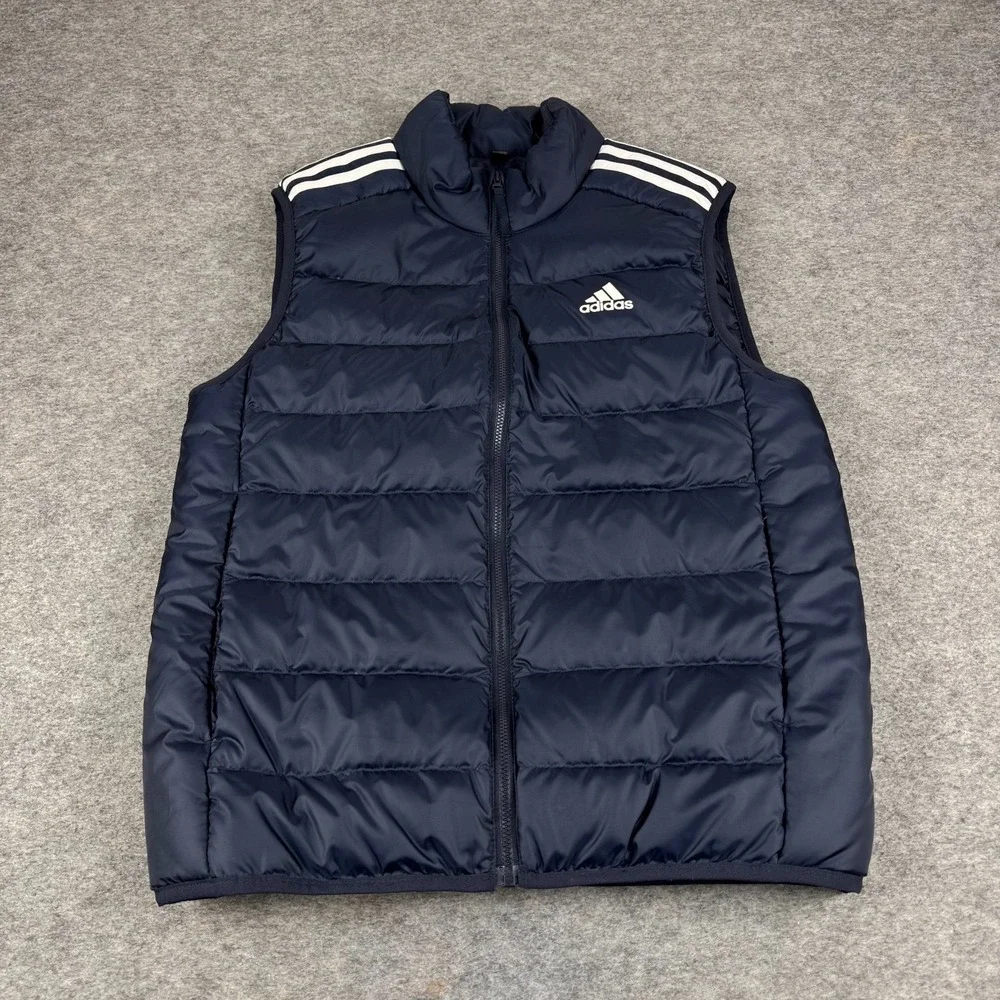 Adidas Essentials Primegreen Down Puffer Vest Full Zip Blue Mens Small S‎